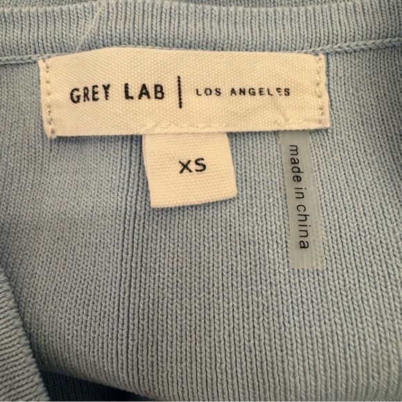 GREY LAB Dusty Blue Ribbed Criss-Cross Back Crop Tank Top Women’s XS - Picture 3 of 6